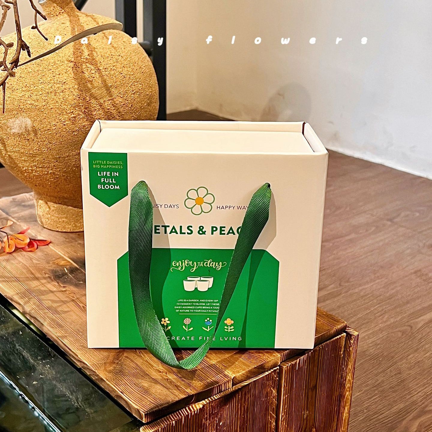 家居生活雜貨舖 浮雕花卉手握杯禮盒組