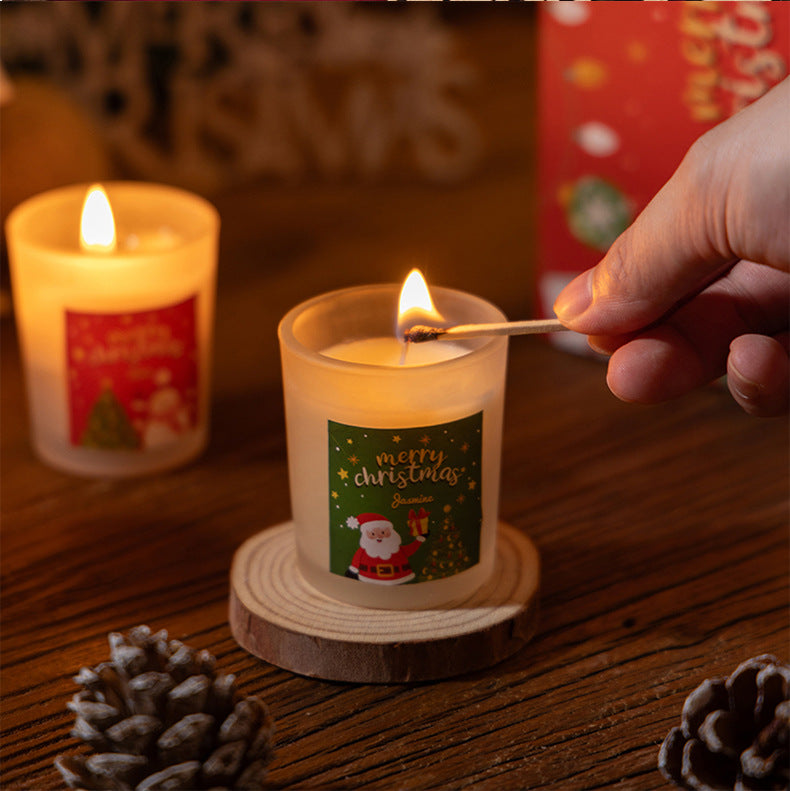 家居生活雜貨舖 聖誕玻璃杯香薰蠟燭禮盒