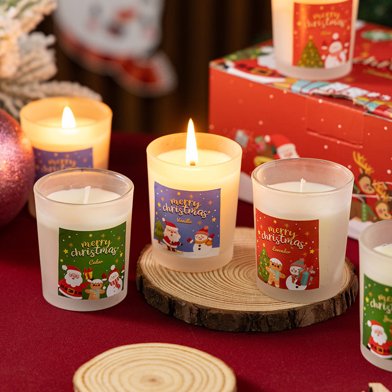 家居生活雜貨舖 聖誕玻璃杯香薰蠟燭禮盒