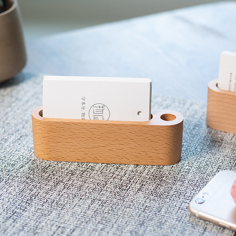 家居生活雜貨舖 實木筆插名片座