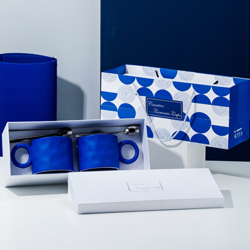 創意小物館 克萊因藍陶瓷馬克杯禮盒