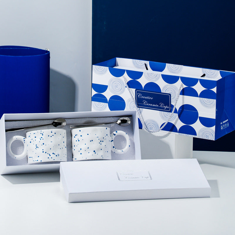 創意小物館 克萊因藍陶瓷馬克杯禮盒