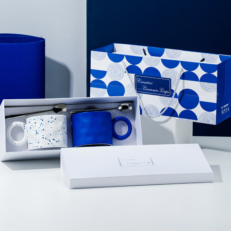 創意小物館 克萊因藍陶瓷馬克杯禮盒