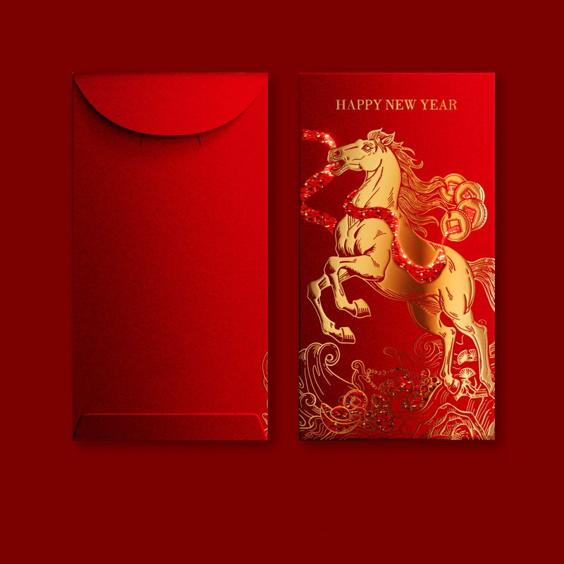 創意小物館 雙色燙金馬年紅包袋 (一組6入)