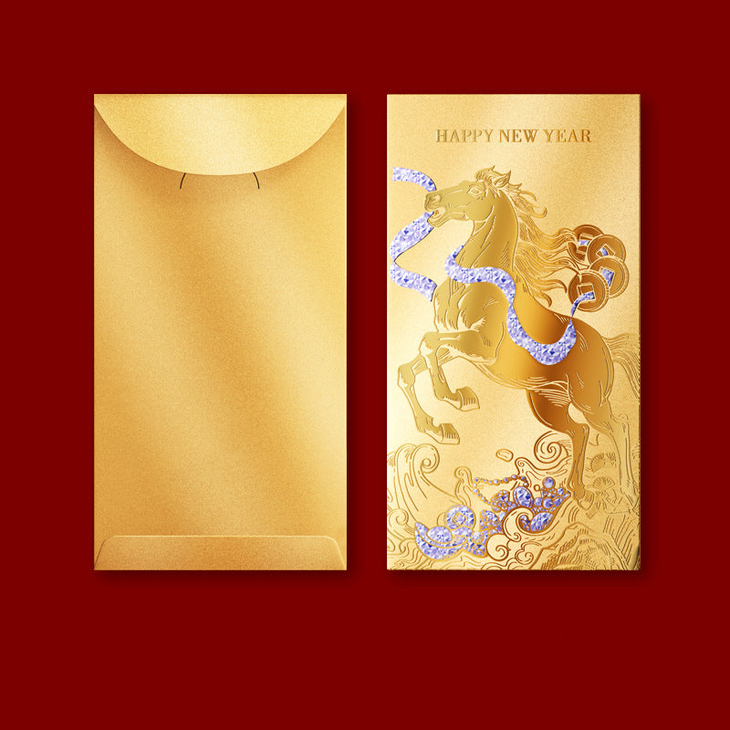 創意小物館 雙色燙金馬年紅包袋 (一組6入)