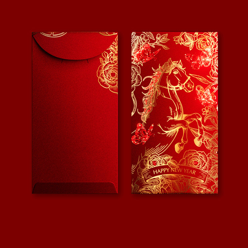 創意小物館 雙色燙金馬年紅包袋 (一組6入)