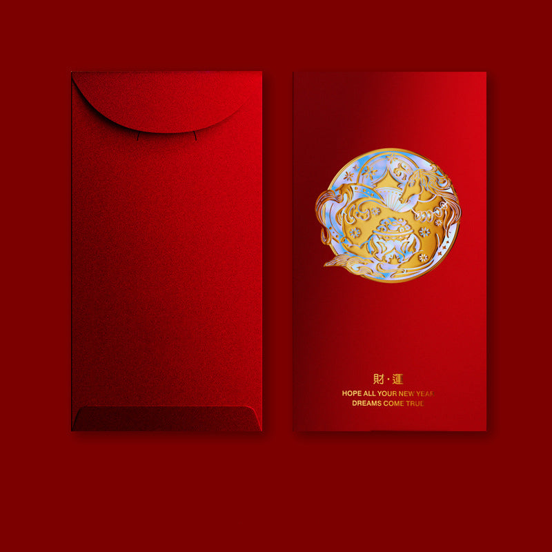 創意小物館 雙色燙金馬年紅包袋 (一組6入)