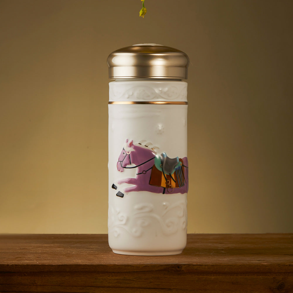 乾唐軒活瓷 | 盛世寶馬隨身杯 / 大 / 雙層 / 彩金 / 6款 330ml