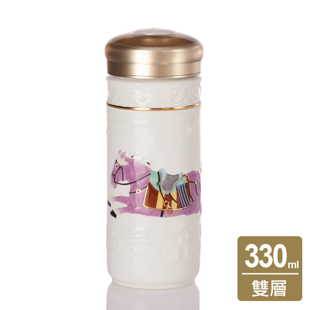 乾唐軒活瓷 | 盛世寶馬隨身杯 / 大 / 雙層 / 彩金 / 6款 330ml