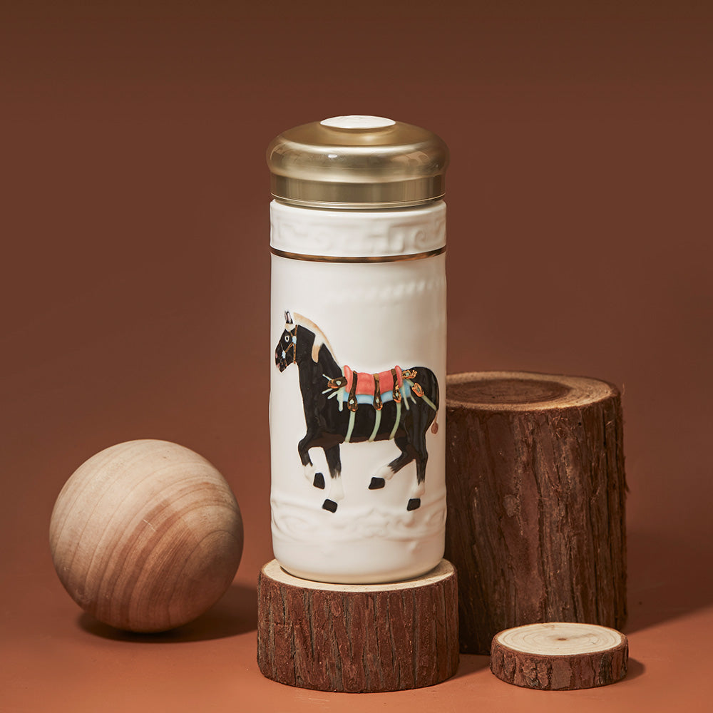 乾唐軒活瓷 | 盛世寶馬隨身杯 / 大 / 雙層 / 彩金 / 6款 330ml