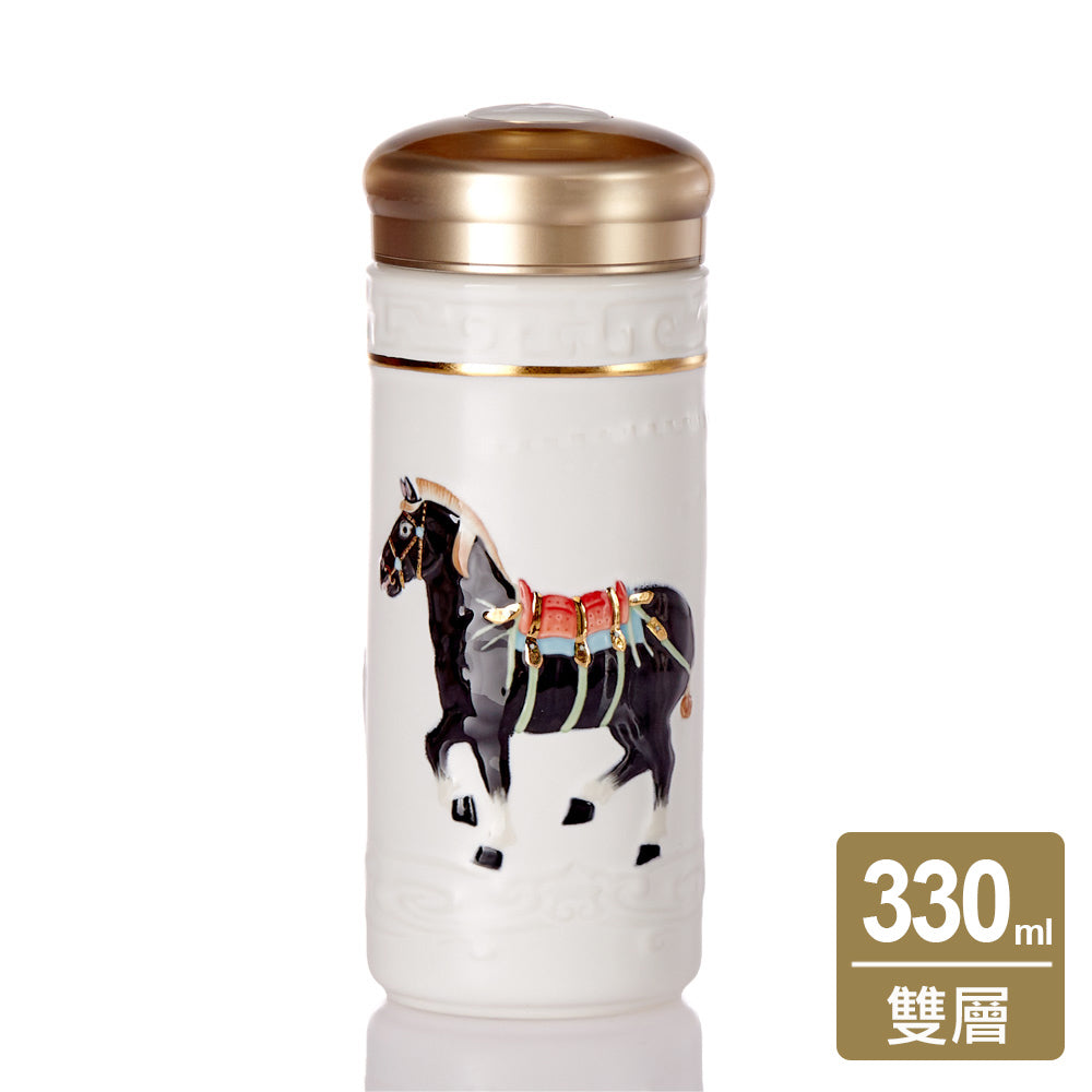 乾唐軒活瓷 | 盛世寶馬隨身杯 / 大 / 雙層 / 彩金 / 6款 330ml
