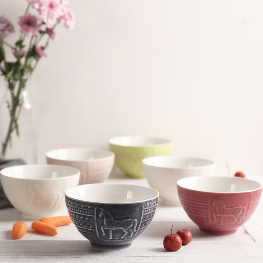 乾唐軒活瓷 | 皇家駿馬飯碗六入組 400ml