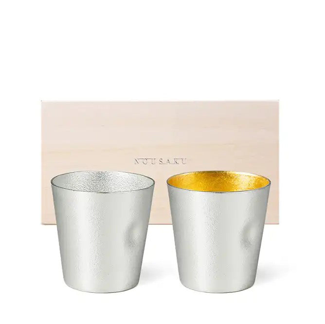 能作 NOUSAKU 純錫・金箔手感杯對杯桐木禮盒