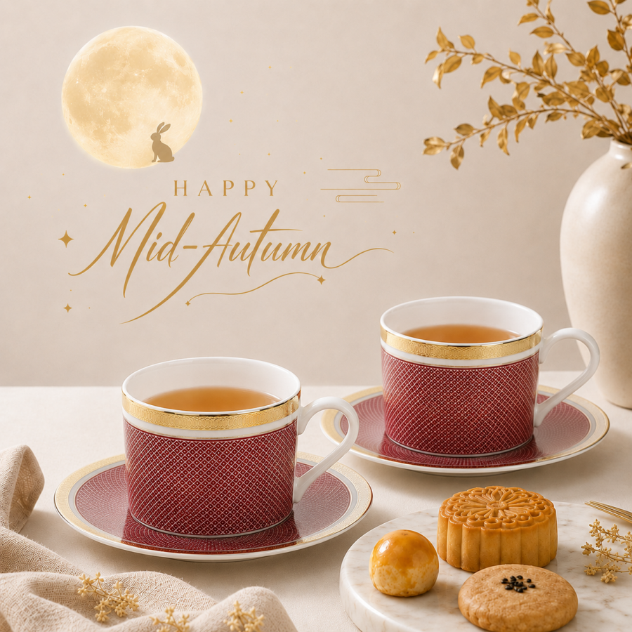 英國 A&L  骨瓷咖啡對杯禮盒組-2杯2碟