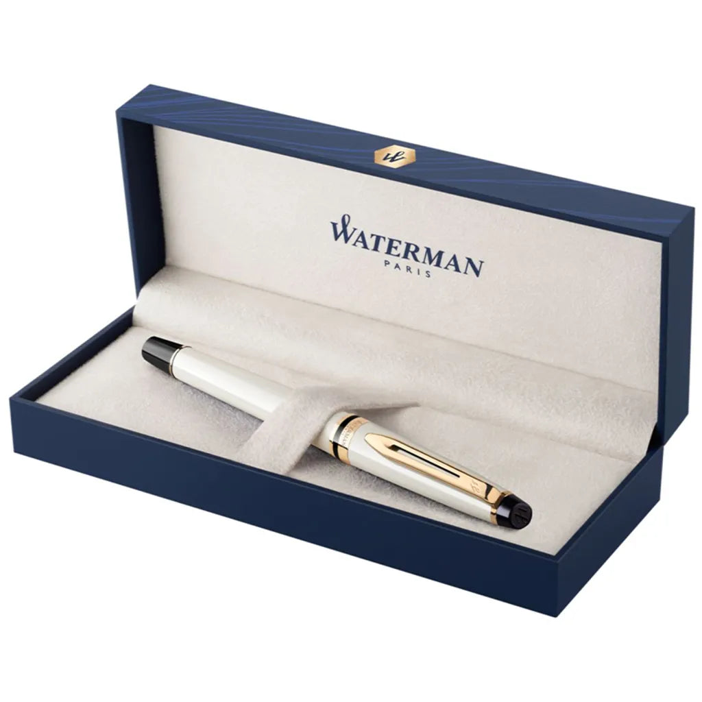 WATERMAN 威迪文 權威系列 18K金 象牙白金夾 F尖 鋼筆