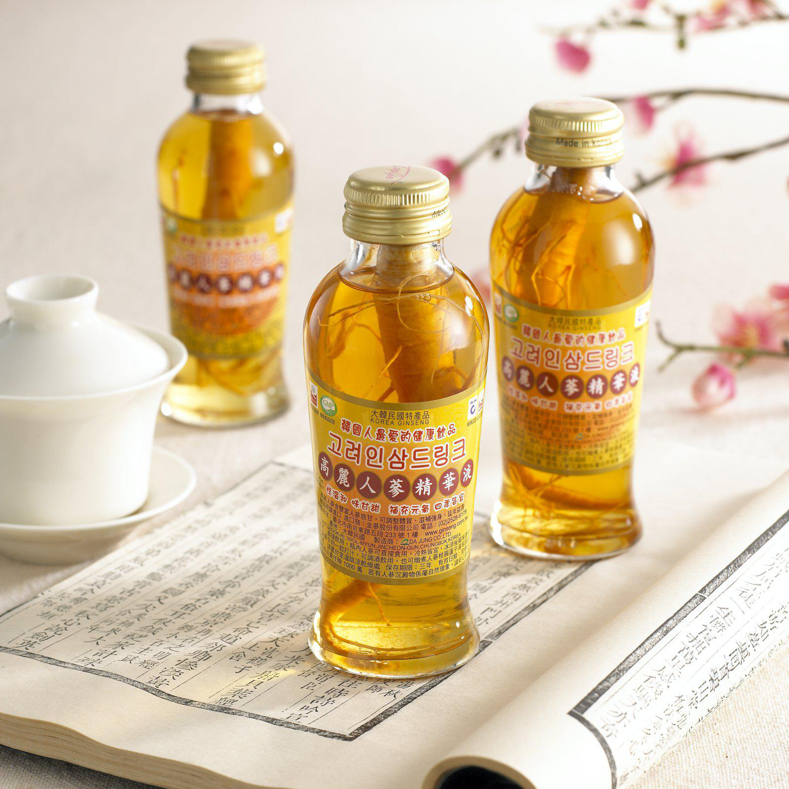 金蔘 GINSENG  高麗人蔘精華液一箱 120ml/3入   20盒(共60瓶)  (送 人蔘黑咖啡濃縮液20包)