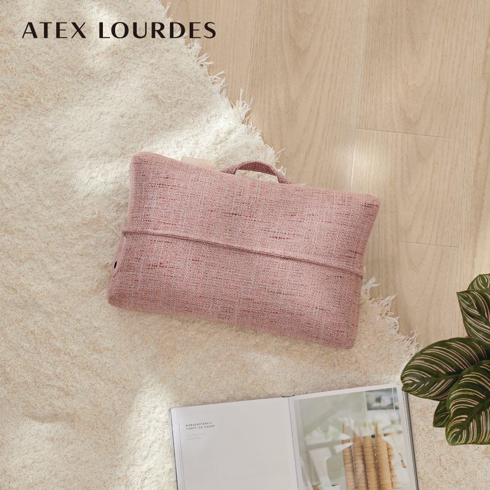 LOURDES MINI 3D彈力按摩枕AX-HCL318(野莓裸粉/奶茶栗色)