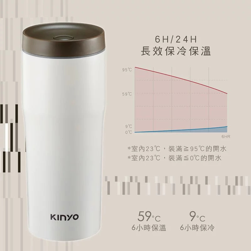 【KINYO】304不鏽鋼車用保溫杯 480ml (KIM-37)