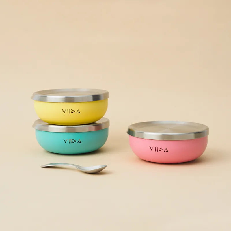 VIIDA  Soufflé 抗菌不鏽鋼兒童匙 3 入組