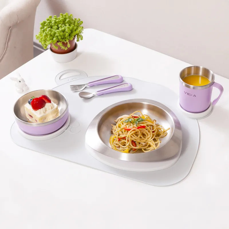VIIDA  Soufflé 抗菌不鏽鋼餐具組 送 便攜式矽膠圍兜