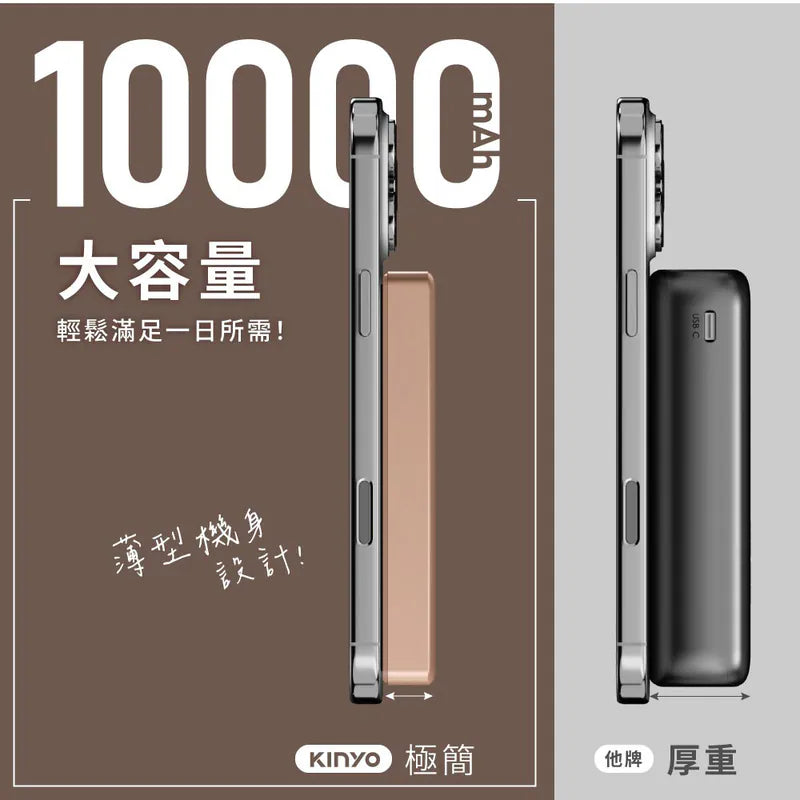 kinyo  超防爆 全固態‧磁吸薄型行動電源 (KPB-2321)