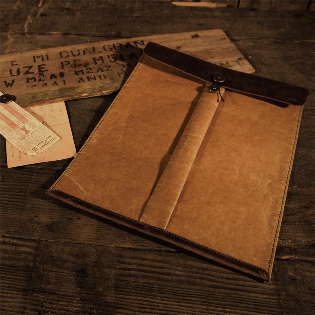 ADOLE 蠟紋布仿古皮革 A4文件袋