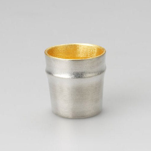 能作 純錫金箔竹筒杯