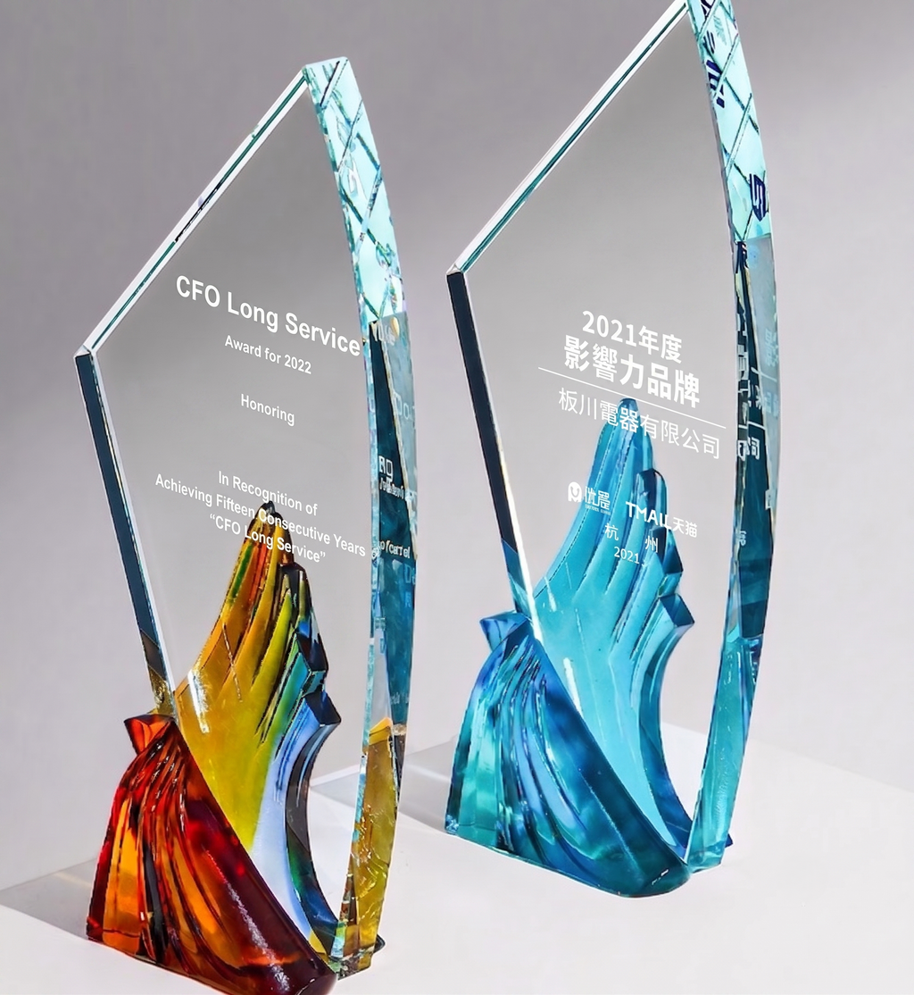展翅飛翔大展鴻圖水晶琉璃獎座