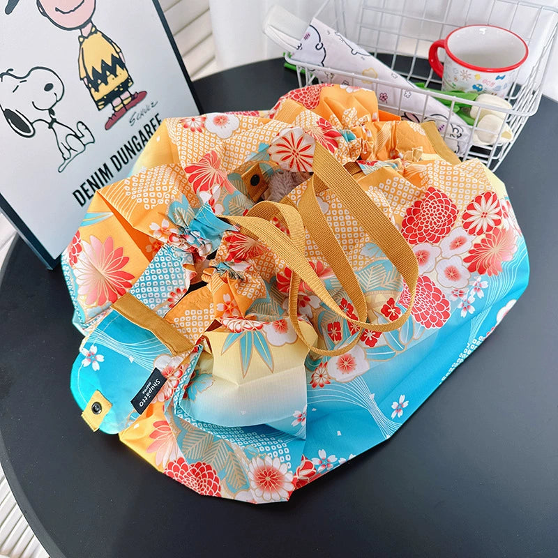 創意小物館 日式風琴褶折環保購物袋M