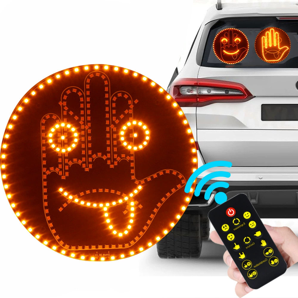 創意小物館 車用LED表情手勢互動燈