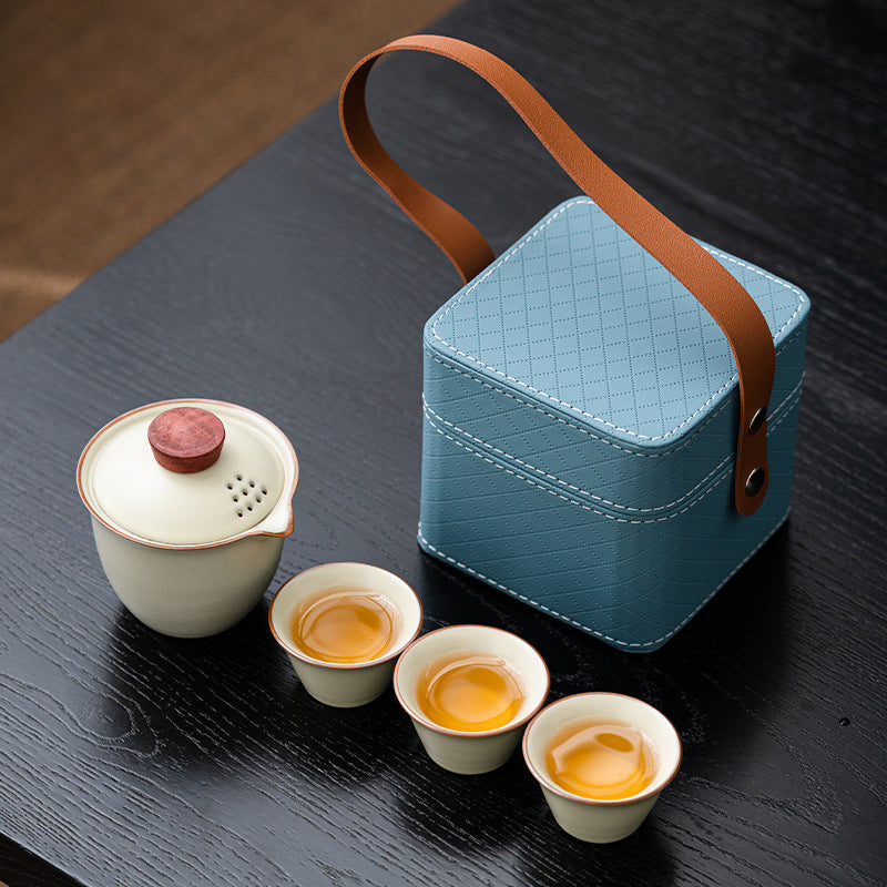 汝窯小方包旅行茶具套組