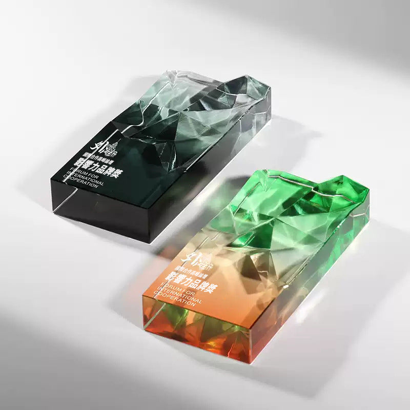 創意水晶獎座 公司優秀員工銷冠年會頒獎 高級感退休紀念品
