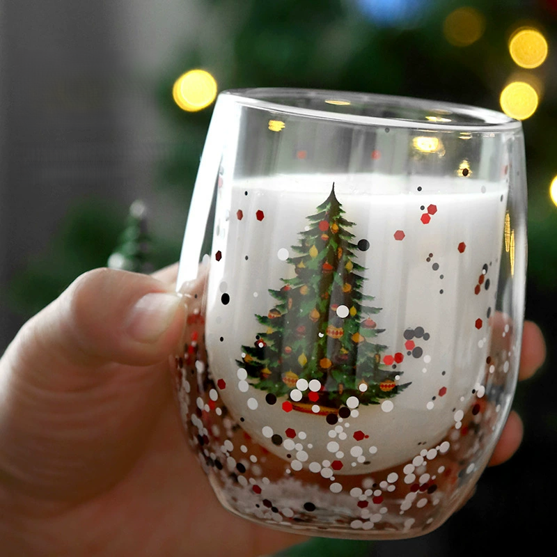 ♥創意小物館 聖誕雙層耐熱玻璃杯