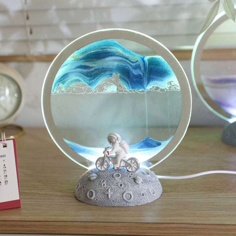 創意小物館 太空人流沙畫氛圍燈