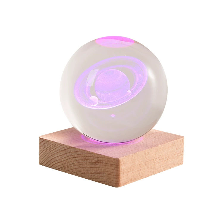 創意小物館 3D雷雕水晶球小夜燈 大號