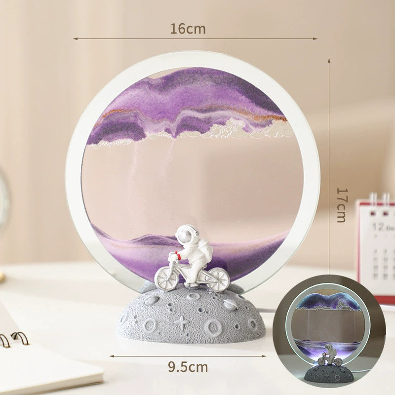 創意小物館 太空人流沙畫氛圍燈