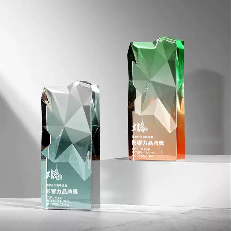 創意水晶獎座 公司優秀員工銷冠年會頒獎 高級感退休紀念品