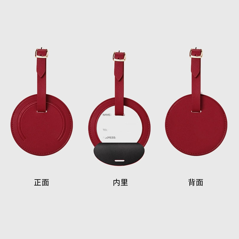 圓形皮革行李吊牌