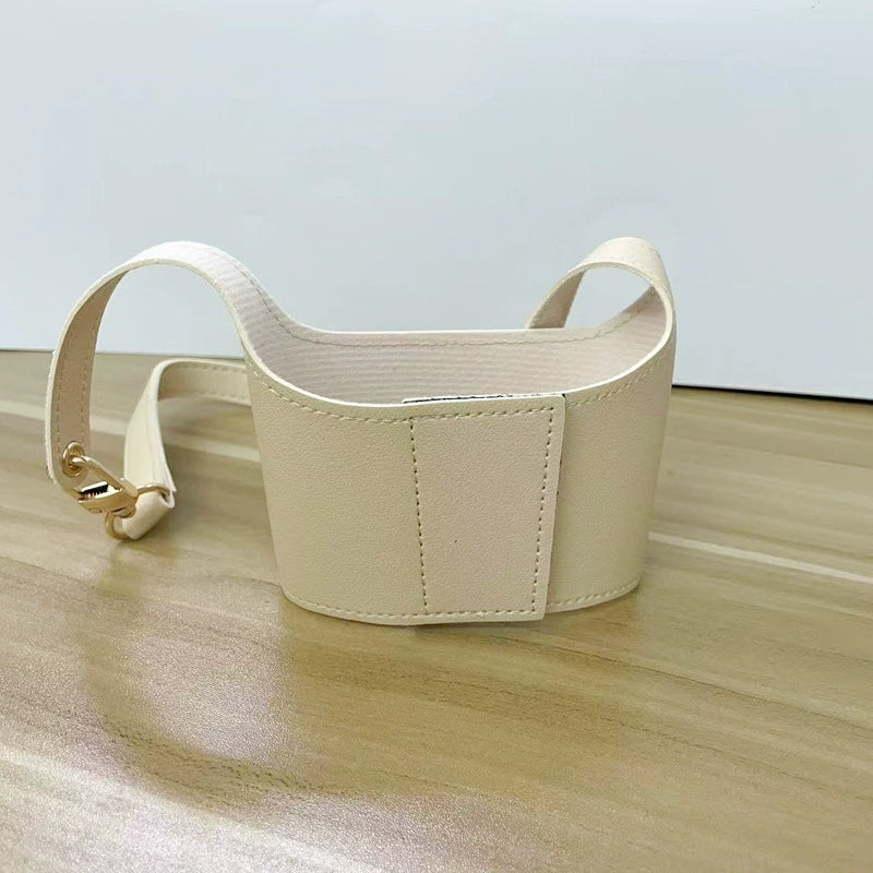 PU皮革魔鬼氈可調大小飲料杯套