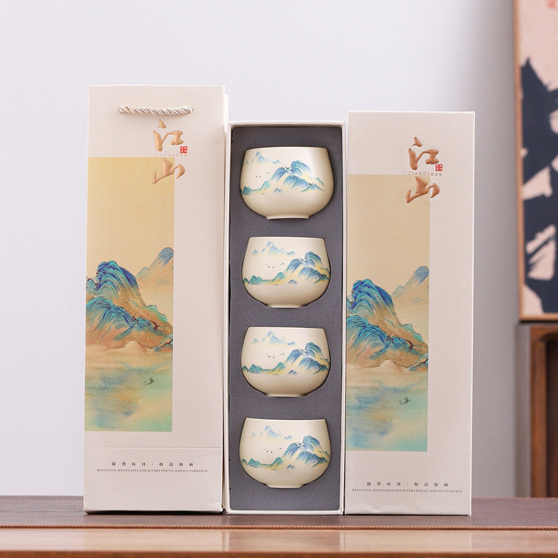 家居生活雜貨舖 千里江山茶杯禮盒