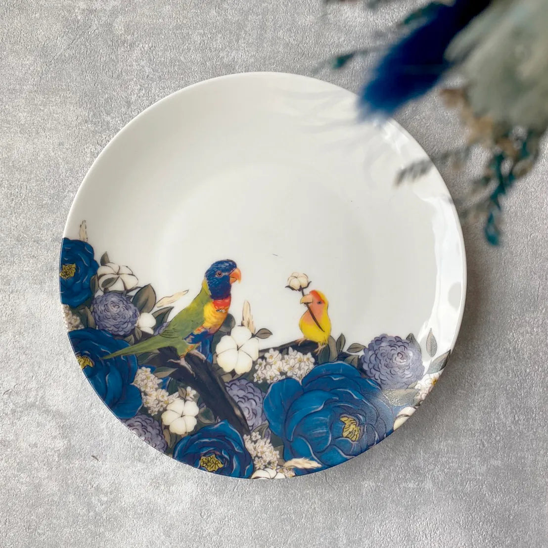 陶緣彩瓷 6.5吋狗與鳥的靛藍祕密花園 6.5吋瓷盤二入組