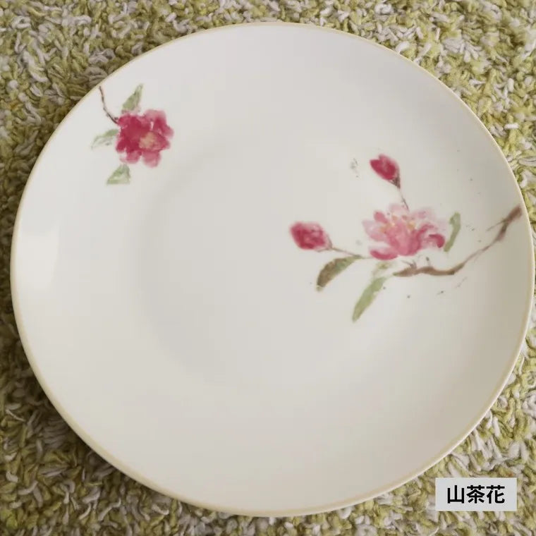 陶緣彩瓷 冬花骨瓷 6.5吋點心盤