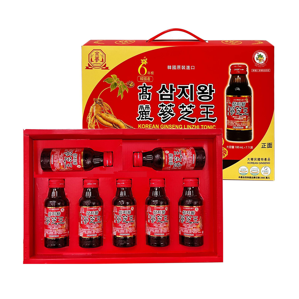 金蔘 GINSENG  蔘雞湯年菜禮盒_蔘雞湯一隻+蔘芝王一盒+人蔘精華液一盒+紅蔘茶一盒+濃縮黑咖啡一盒