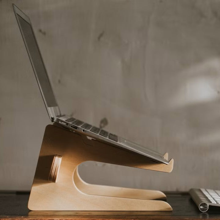石三木廠 ikl-stand 原木筆記型增高電腦架