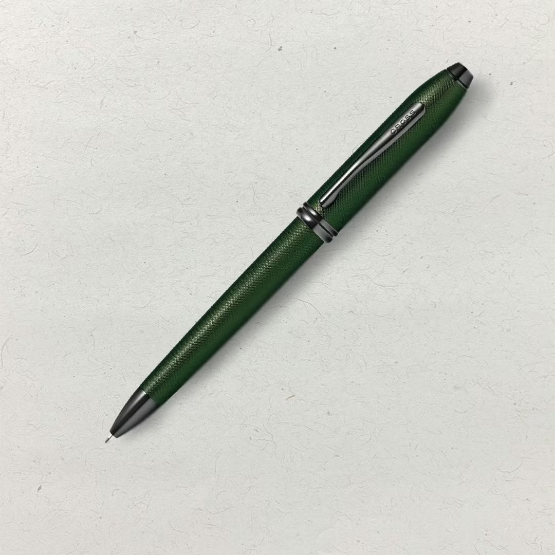 美國 CROSS 濤聲Townsend 拋光PVD 綠色滾花原子筆 CAT0042-63