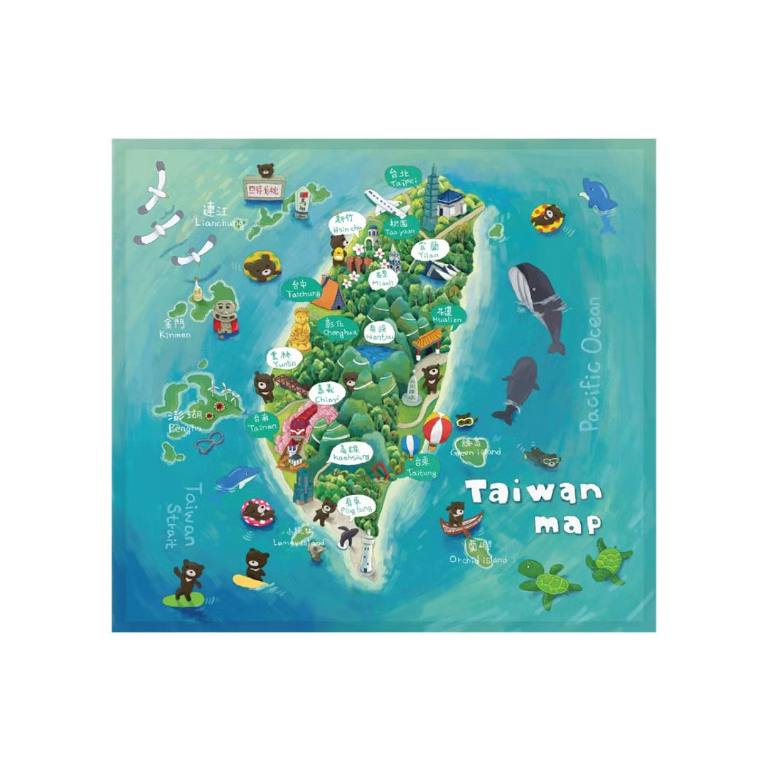 布漾BuYoung  台灣島-四面環海 超細纖維印花萬用布