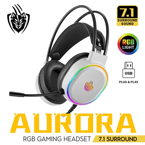 e-Power AURORA 7.1聲道 RGB 電競耳機麥克風 魔幻黑/幻雪白