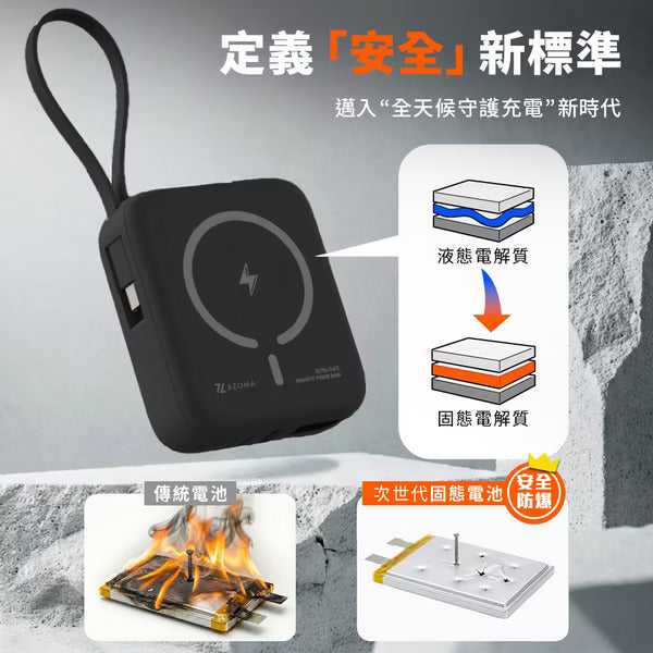 AZOMA H20 五合一自帶線磁吸固態行動電源
